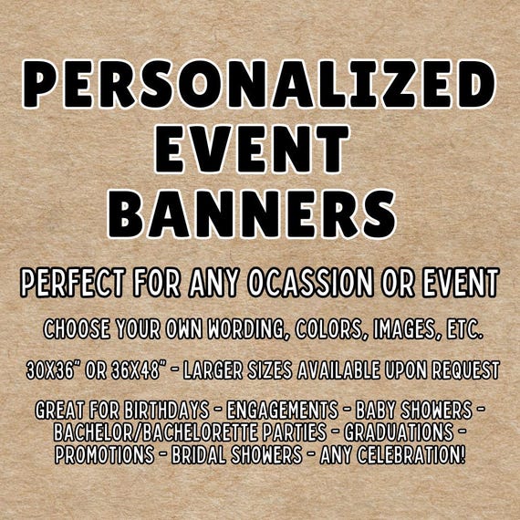 Custom Kraft Paper Event Banner, Hand Painted, 36x48 inches