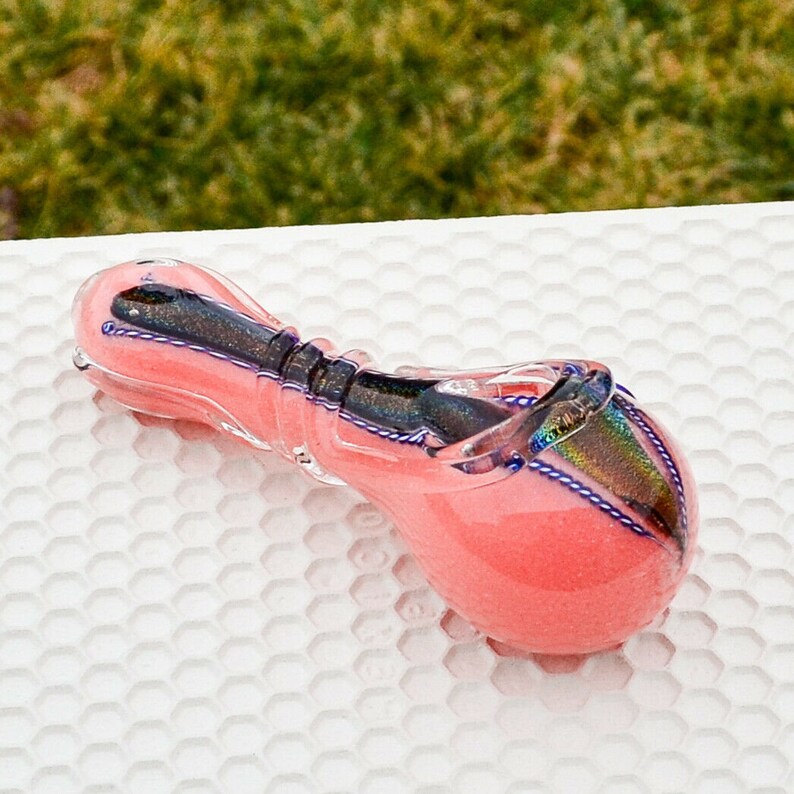 Glass Smoking Bowl Glass Spoon Pipe Tobacco Pipes 4 Smoking Pipe Pink Pipe Glass Pipes Glass Smoking Pipe Dichroic Pipe