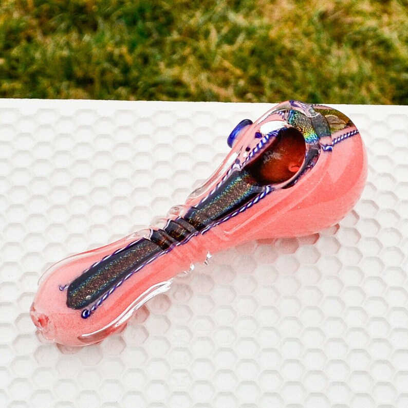 Glass Smoking Bowl Glass Spoon Pipe Tobacco Pipes 4 Smoking Pipe Pink Pipe Glass Pipes Glass Smoking Pipe Dichroic Pipe