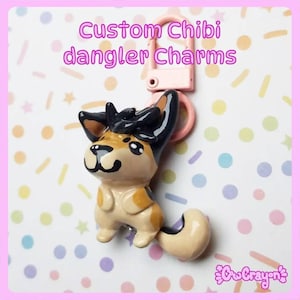 Custom chibi dangler charm | animal dangler | moving tail keychain | pet memory | ych | your character here | pet charm