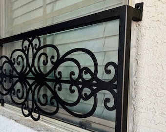 Window Grille Scroll | Custom Metal Window Grate | Customizable Metal