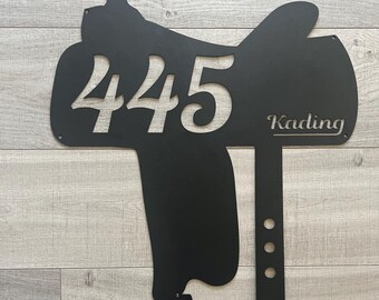 Saddle Sign | Western Address Sign| Saddle Silhouette