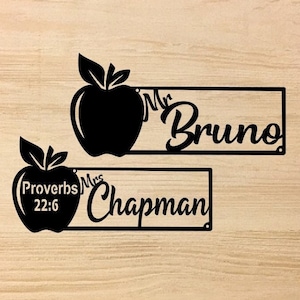 Personalized Teacher Name Plate | Metal Name Plate | Teacher Gift