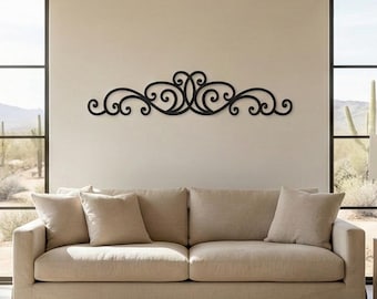 Fancy Metal Scroll | Metal Home Decor | Metal Wall Decor | Farmhouse Wall Decor | Metal Accent Art |  Rustic | Elegant
