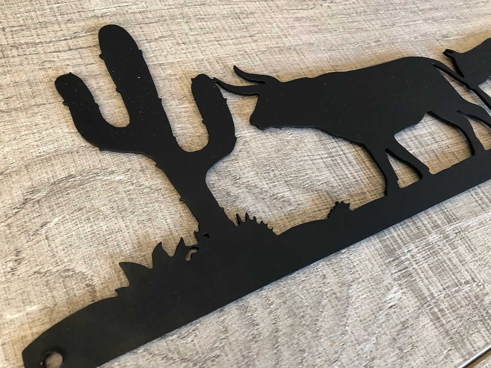 Cowboy Metal Decor Western Scene Metal Cutout Custom Metal Etsy