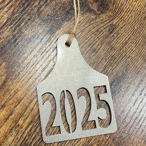 Cow Tag Ornament  | 2025 Cow Tag | Christmas Ornament | Farmhouse Christmas | Stocking Tag