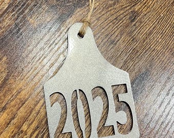 Cow Tag Ornament  | 2025 Cow Tag | Christmas Ornament | Farmhouse Christmas | Stocking Tag