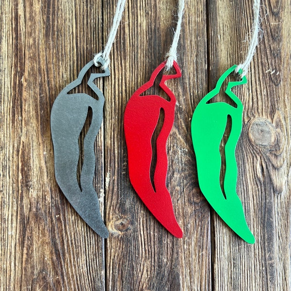 Chile Pepper Ornament | Green Chile Ornament | Red Chile Ornament| New Mexico Christmas | Metal Ornament