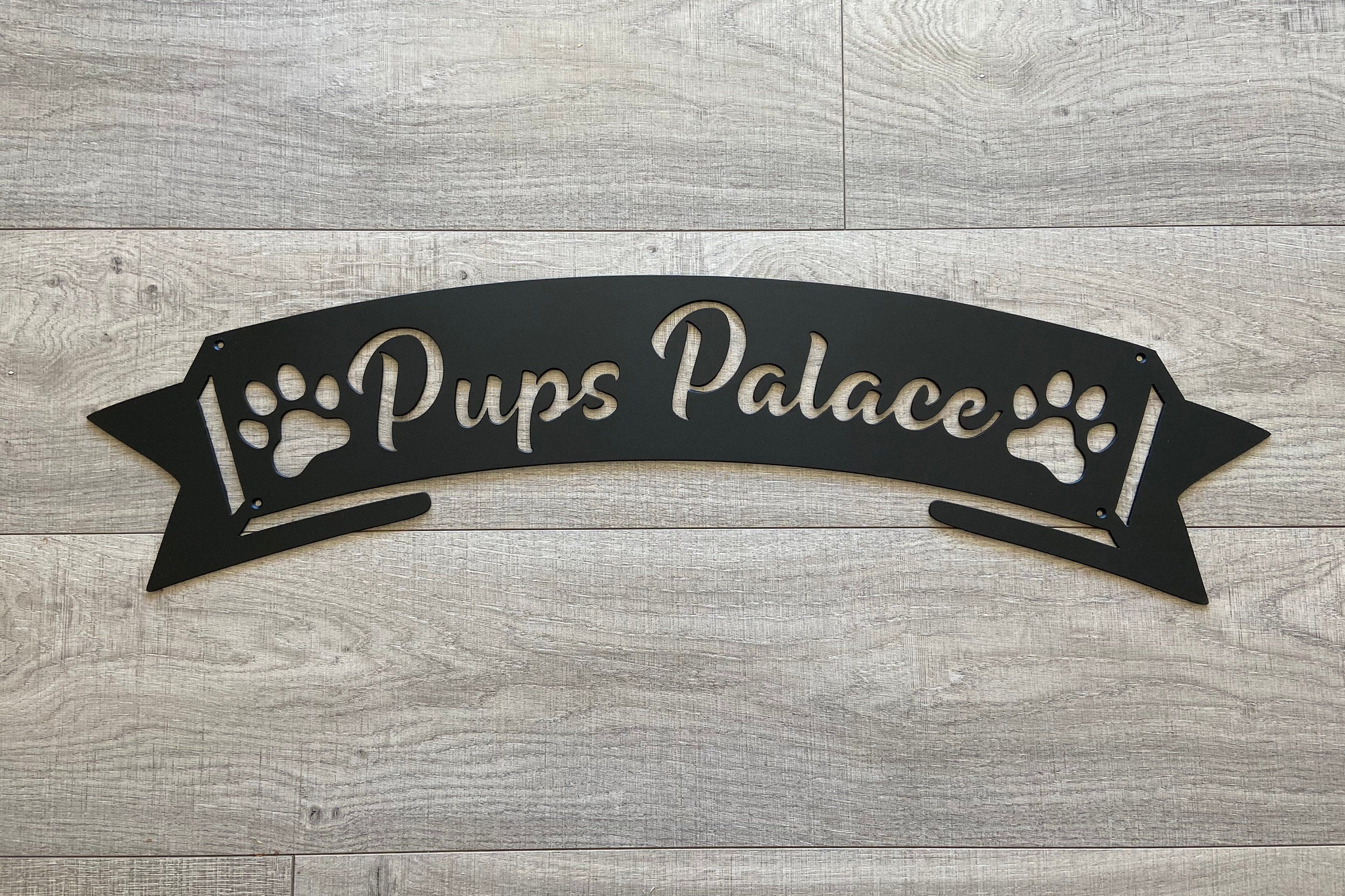 Metal Arched Ribbon Sign | Custom Text Metal Sign - Etsy