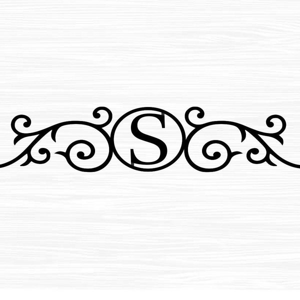 Monogram Metal Scroll | Metal Home Decor | Metal Wall Decor | House Door Sign