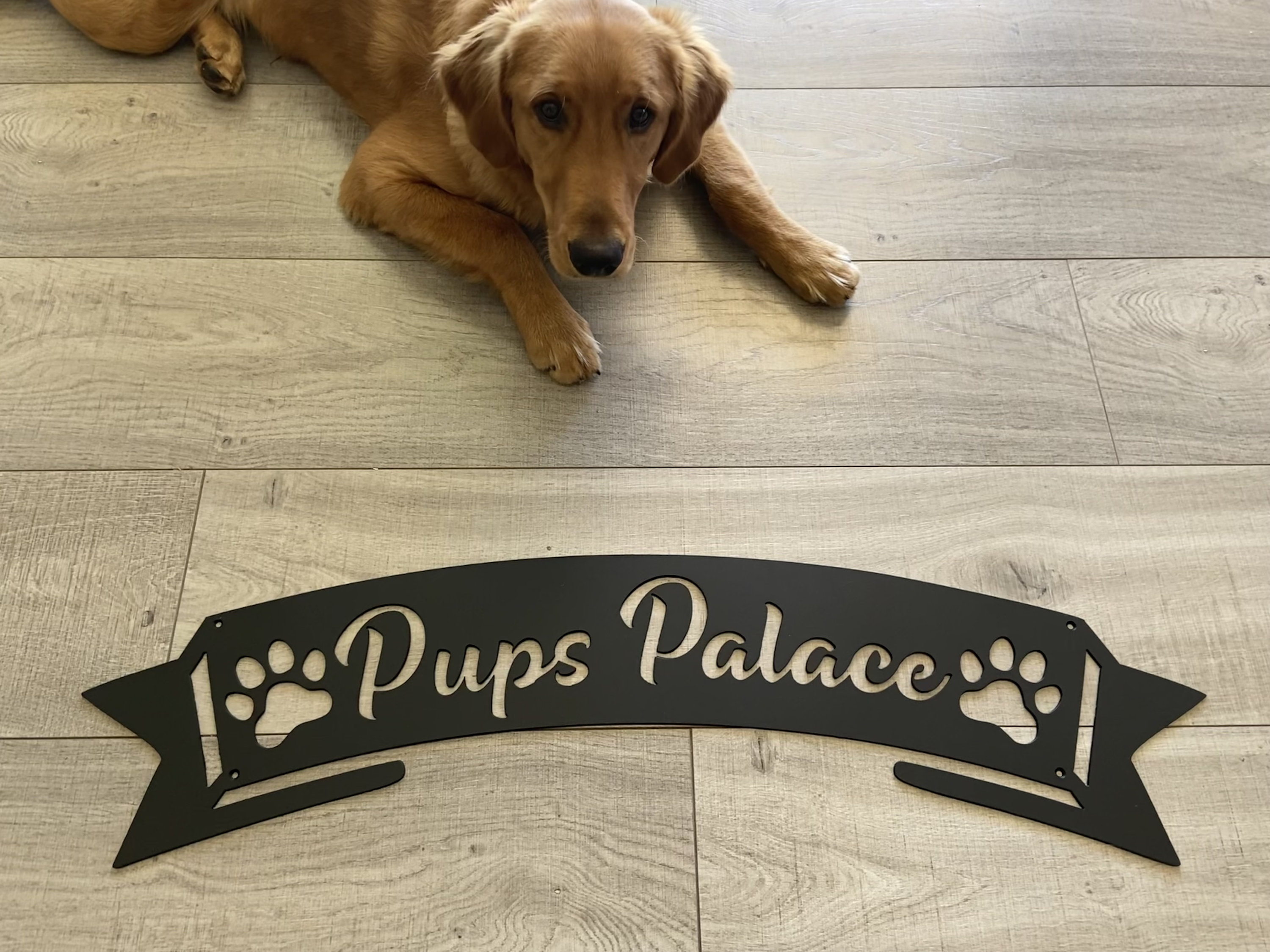 Metal Arched Ribbon Sign | Custom Text Metal Sign - Etsy