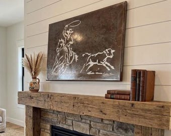 Western home decor | Rodeo | Metal Art decor | Gift For Dad | Rustic Farmhouse Metal Sign| Rustic home decor