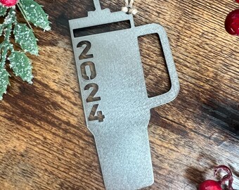 Stanley Cup Ornament | Metal Christmas Ornament | Stanley Cup Lover Gift | 2024 Gift | Personalized Ornament