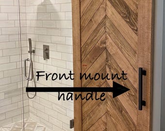 Front Mount Barn Door Handle and Optional Finger Pull | Back to back handles