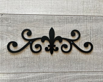 Fleur De Lis Scroll | Metal Scroll | Metal Home Decor | Metal Wall Decor