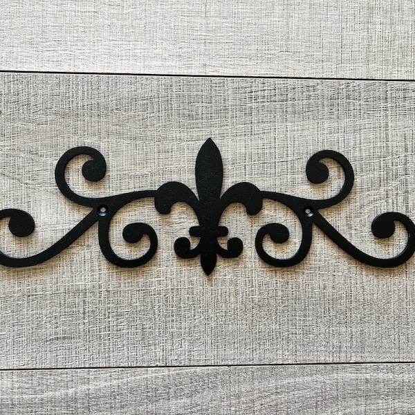 Fleur De Lis Scroll | Metal Scroll | Metal Home Decor | Metal Wall Decor