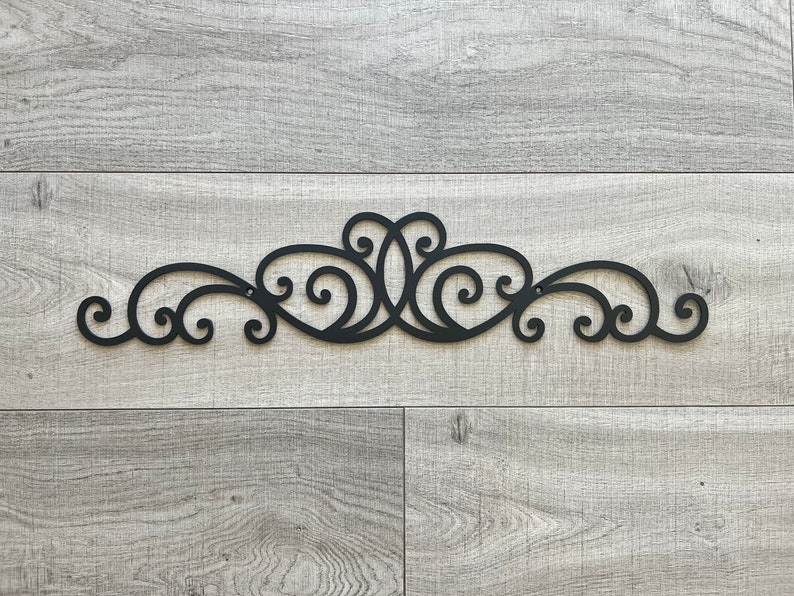 Fancy Metal Scroll Metal Home Decor Metal Wall Decor Farmhouse Wall Decor Metal Accent Art Rustic Elegant image 2