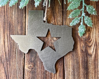 Texas Ornament | Metal Texas Decor | Lone Star State | Christmas Ornament