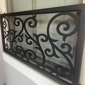 Elegant S Scroll Window Grille | Custom Metal Window Grate | Customizable Metal