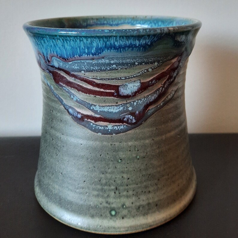 Handmade Teal Utensil Holder Etsy