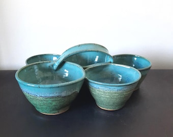 Teal Dip or Appetizer Holder