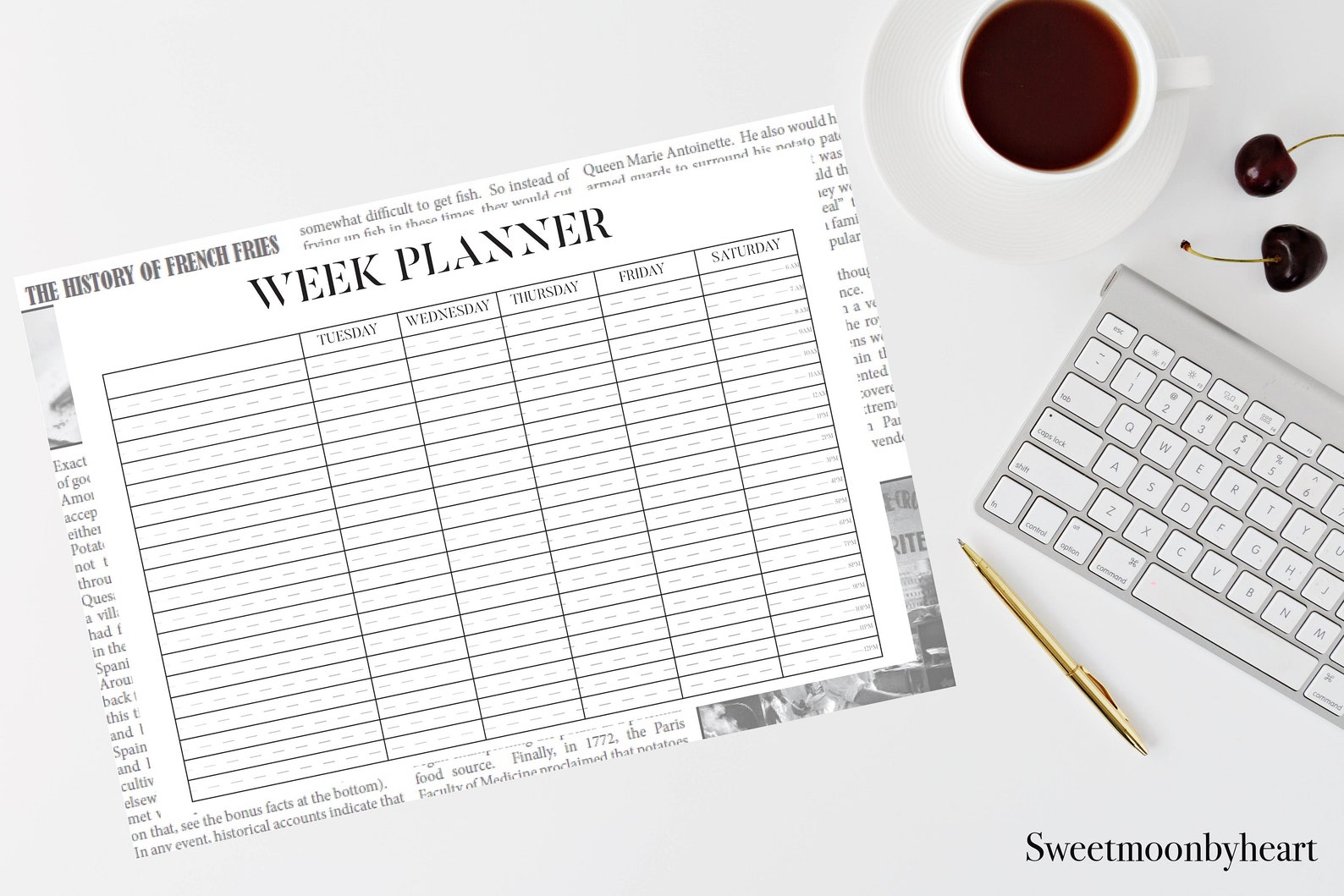 Digital Week Newspaper Design PRINTABLE Etsy