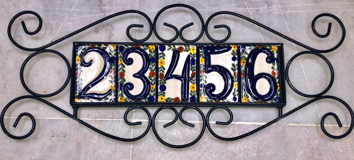 Iron Frame Plaque Holder for Tiles House Numbers Home Address Etsy