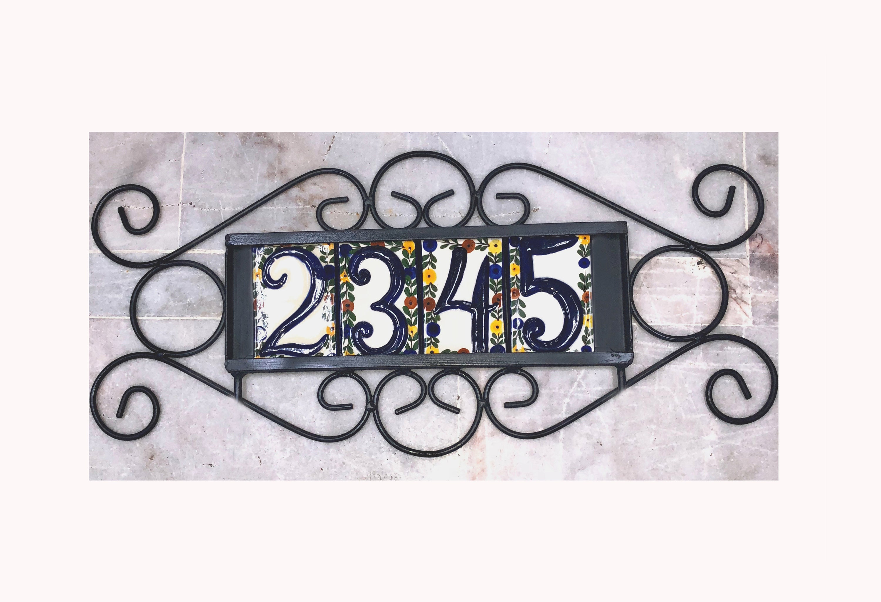 Iron Frame Plaque Holder For Tiles House Numbers Home Address Etsy
