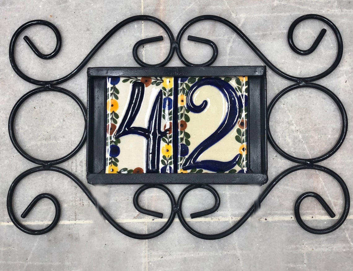 Iron Frame Plaque Holder for Tiles House Numbers Home Address Etsy