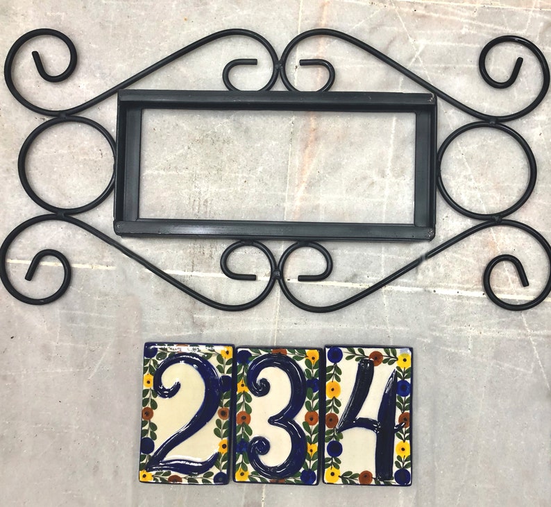 Iron Frame Plaque Holder for Tiles House Numbers Home Address Etsy
