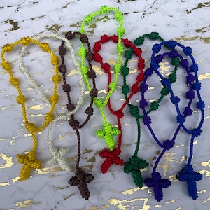 Bracelet Rosary- Handmade Catholic Jewelry- Adjustable Decade Knot Bracelet Rosary