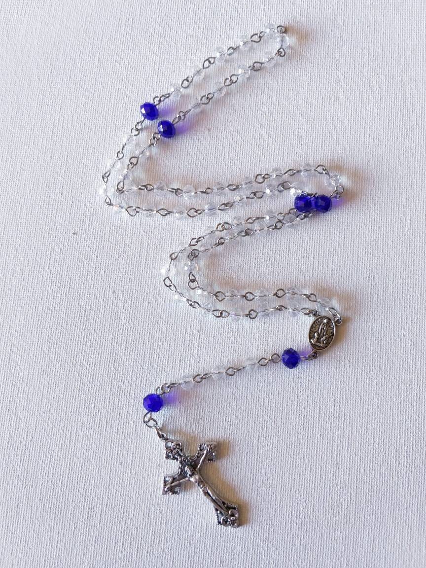 Handmade Catholic Jewelry Glass and Silver handlinked 5 Etsy