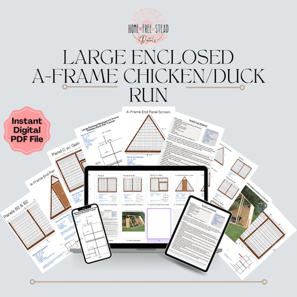 Large A-Frame Chicken Run Plans PDF Digital Download
