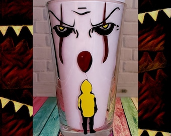 Drinking Glass 16OZ ,IT Pennywise dinking glass, Wine Glass,Beer Glass, mugs Horror Character, Horror Movie, Horror,shooter horror, coffee c