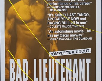 rare and unique Australian Mandolin cinema flyer - Harvey Keitel in Abel Ferrara's Bad Lieutenant