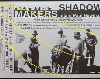 Valhalla cinema flyer - Roland Joffe's Shadow Makers with Paul Newman, John Cusack, Laura Dern