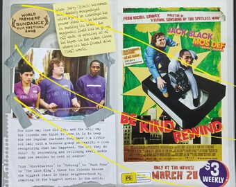 rare and unique cinema flyer - Jack Black and Mos Def in Be Kind Rewind