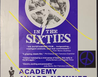 Mark Mitchell's stunning documentary Berkeley In The Sixties - rare and unique Australian cinema flyer for Sydney Valhalla + Melbourne State