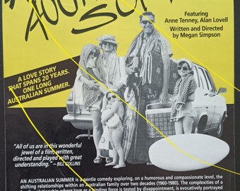 rare Australian cinema flyer / advert for Chauvel + SFT cinemas - Megan Simpson's An Australian Summer + other side John Ruane's Feathers