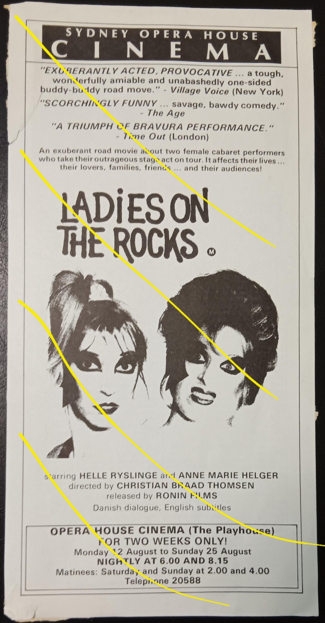 Sydney Opera House Cinema Flyer -christian Braad Thomsen's Ladies on ...