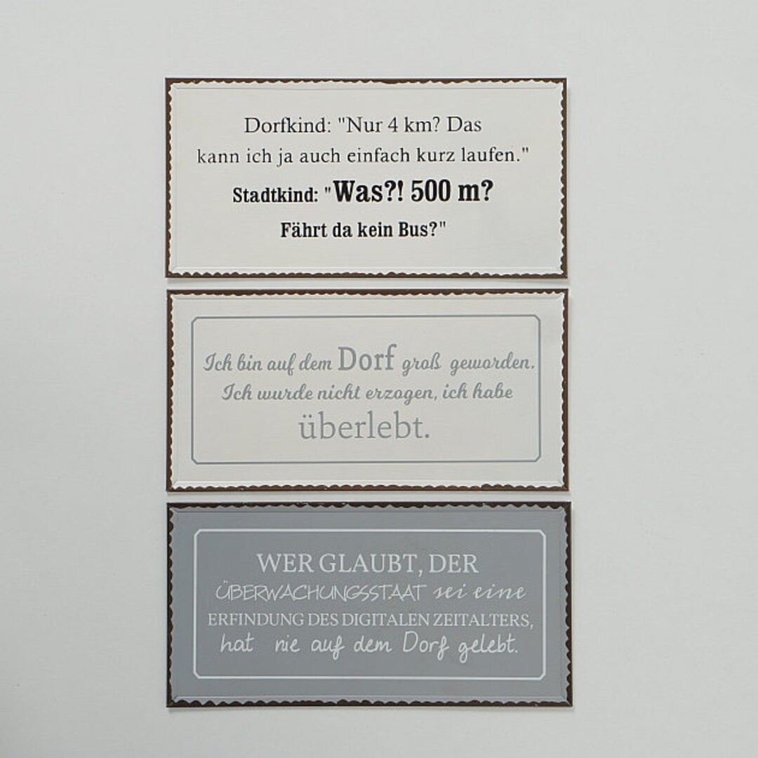 Schild Dorfleben/ Eisenschild/ Metall/ Dorf/ Coole Sprüche/ Wanddeko