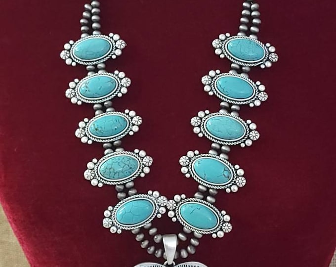 Crystal Squash Blossom Necklace Rhinestone Necklace Western Etsy