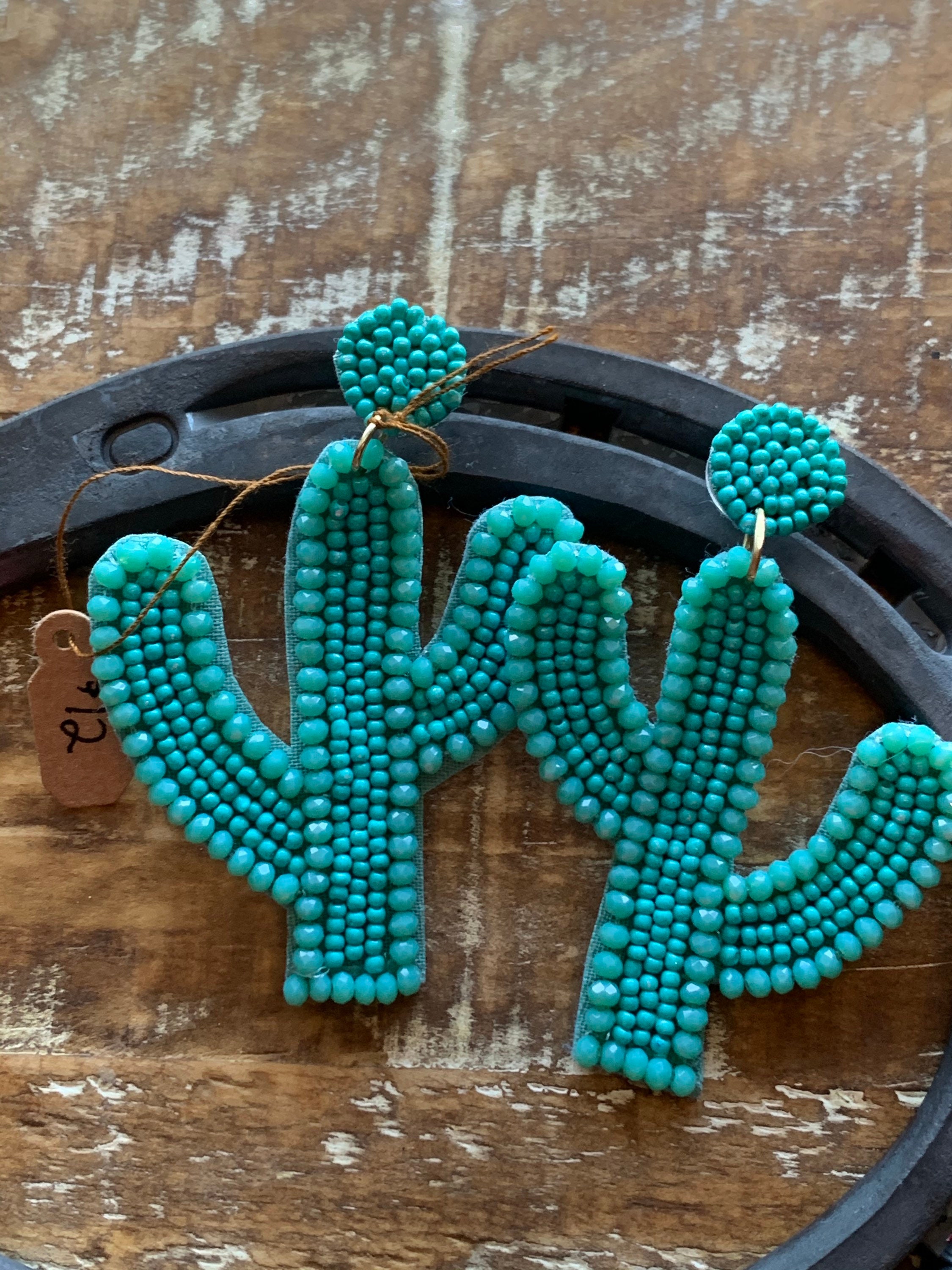 Beaded Cactus Stud Earrings. Cactus Earrings. Cactus Jewelry. Etsy UK