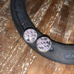 Snake skin leather stud earrings. Western stud earrings. Leather earrings. Embossed leather earrings
