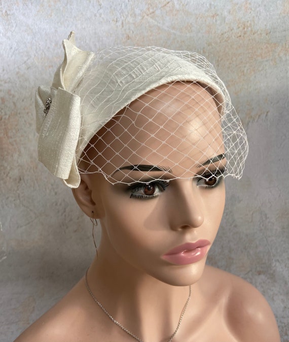 1950s Style Half Hat | Handmade Vintage Hat | Bridal Hat  display picture 1