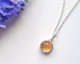 Citrine Necklace, Sterling Silver Necklace, Dainty Necklace, November Birthstone, Birthstone Jewelry, Gift for her