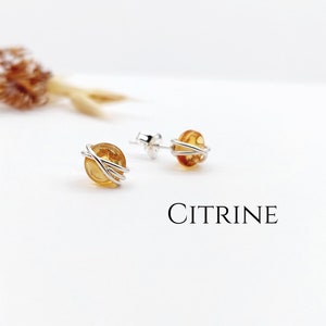 14k Yellow Gold Citrine Earrings - 12443