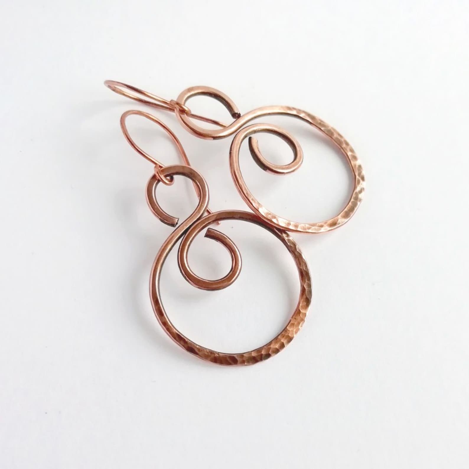 Infinity Earrings, Copper Hoop Earrings, Statement Hoops, Boho Gypsy ...