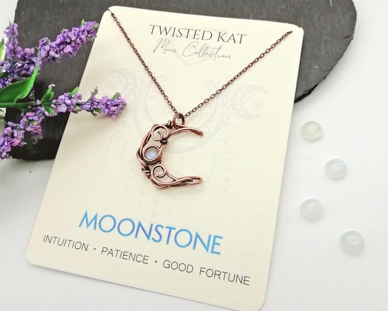 Moon Mink Stone Bead Necklace
