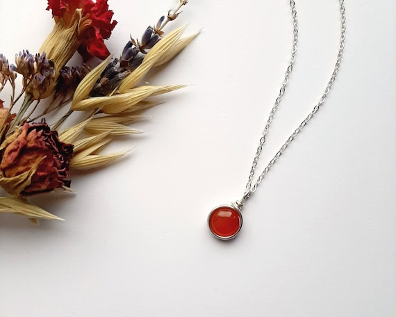 Sterling silver carnelian necklace deals